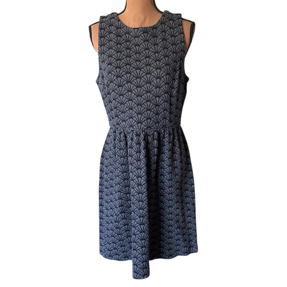 LOFT Charcoal Gray Textured Sleeveless Dress